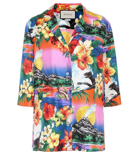 pink gucci silk shirt|gucci hawaiian shirt.